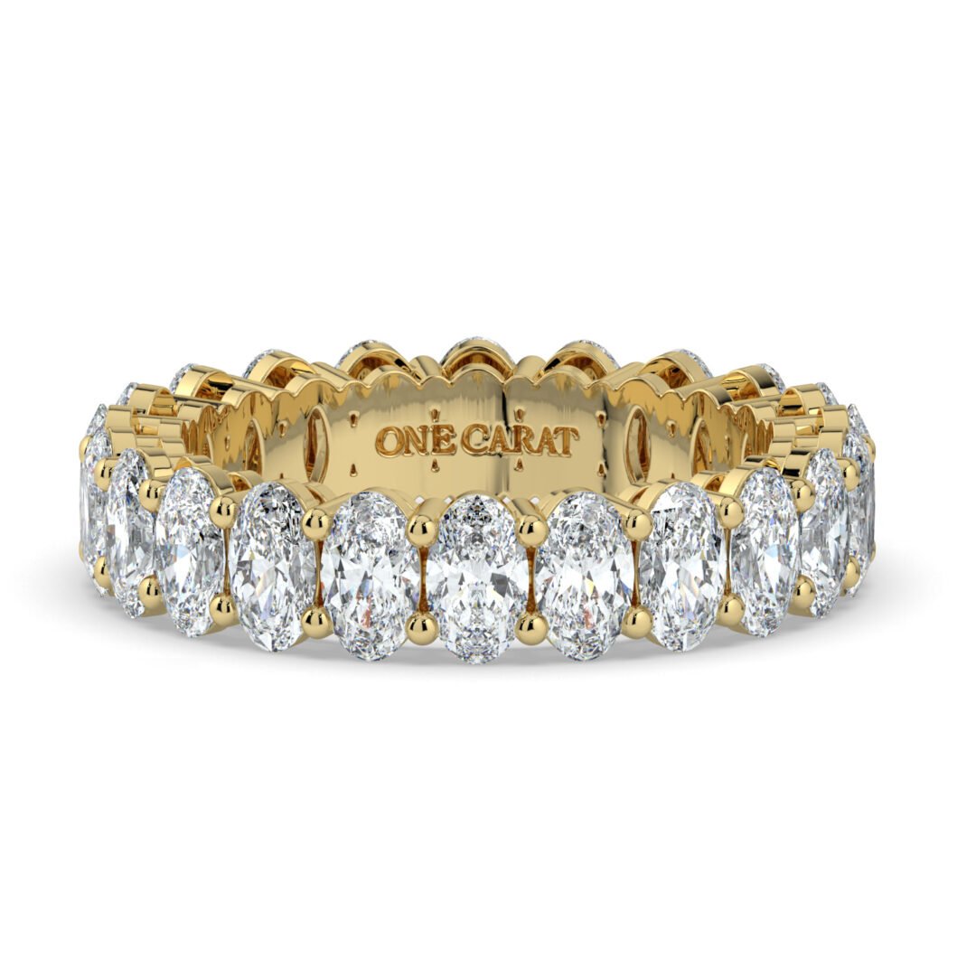18K Gold Oval-Cut Diamond Eternity Band - One Carat Jewelry