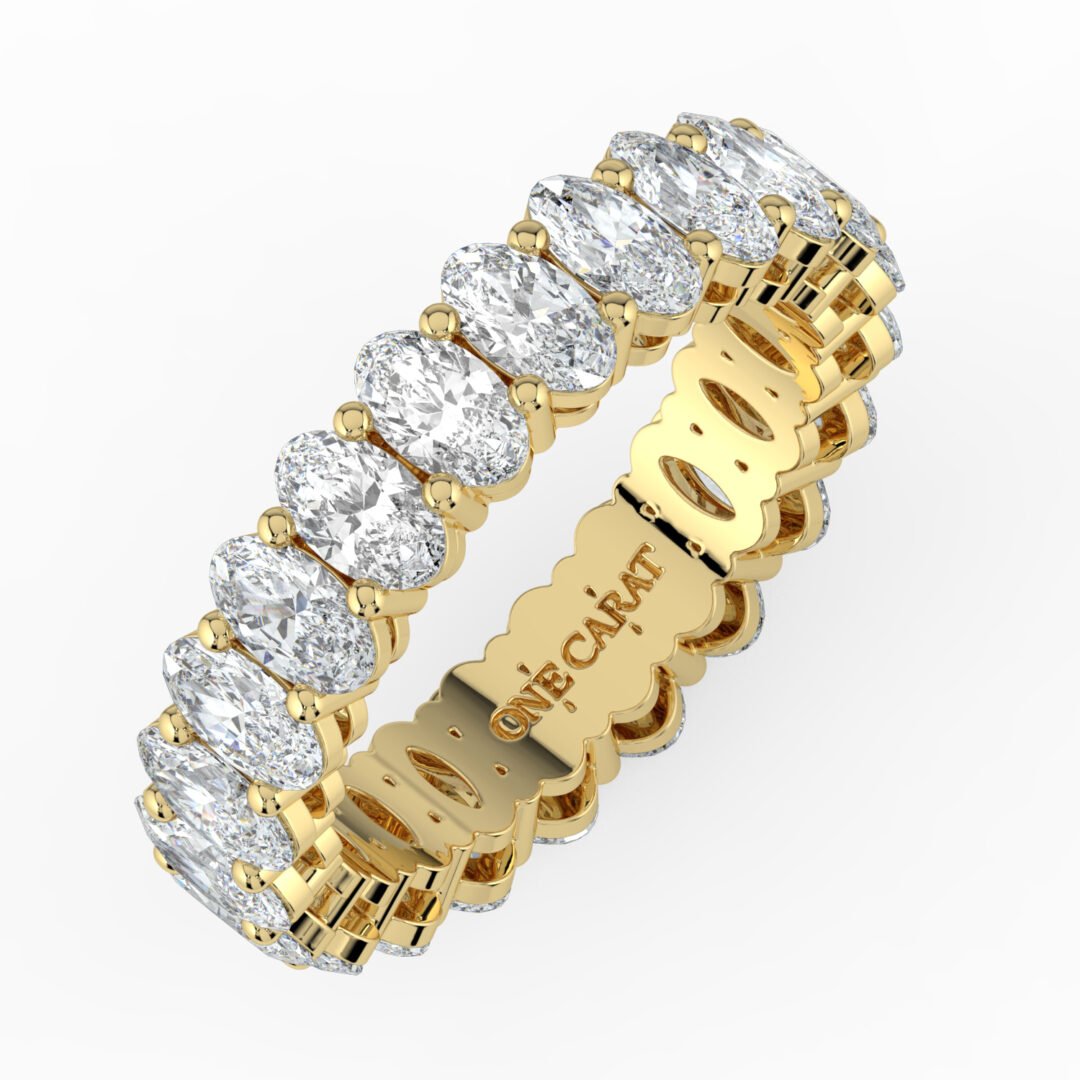 18K Gold Oval-Cut Diamond Eternity Band - One Carat Jewelry