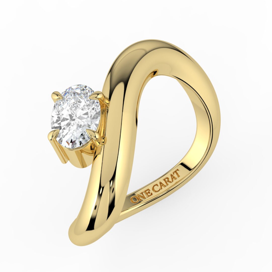 18K Gold Oval Diamond Infinity Ring - One Carat Jewelry