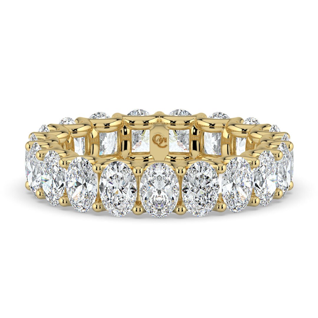 18K Gold Oval Lab-Grown Diamond Eternity Band - One Carat Jewelry