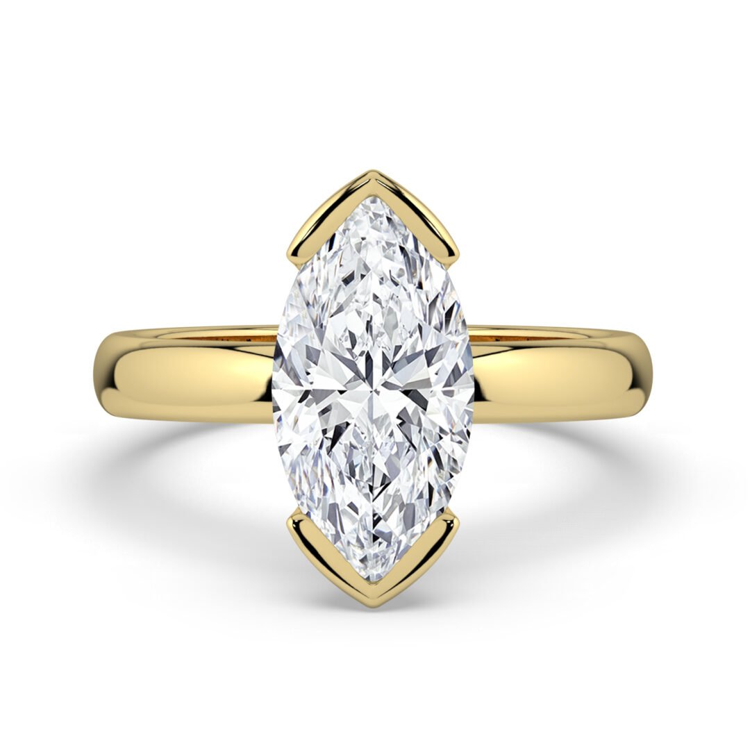 Celestial Marquise Engagement Diamond Ring in 18K Gold - One Carat Jewelry