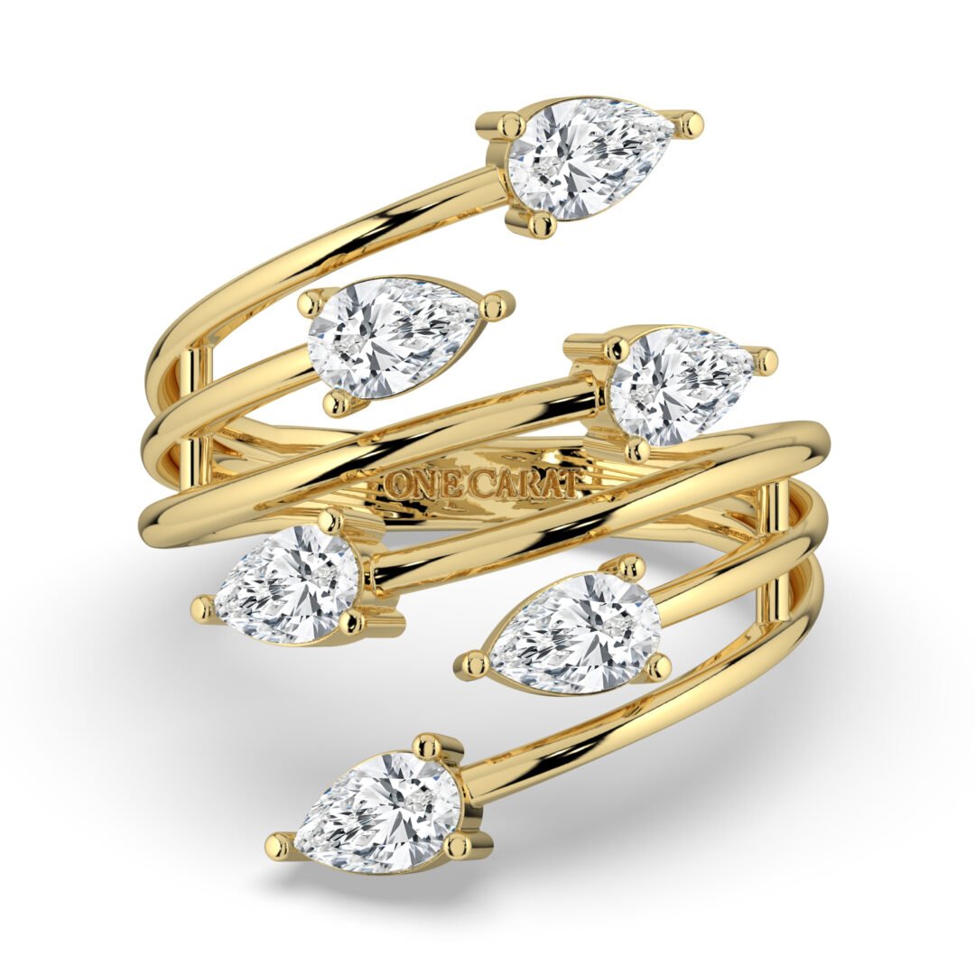 Crossfire Lab Grown Diamond Ring in 18k Gold - One Carat Jewelry