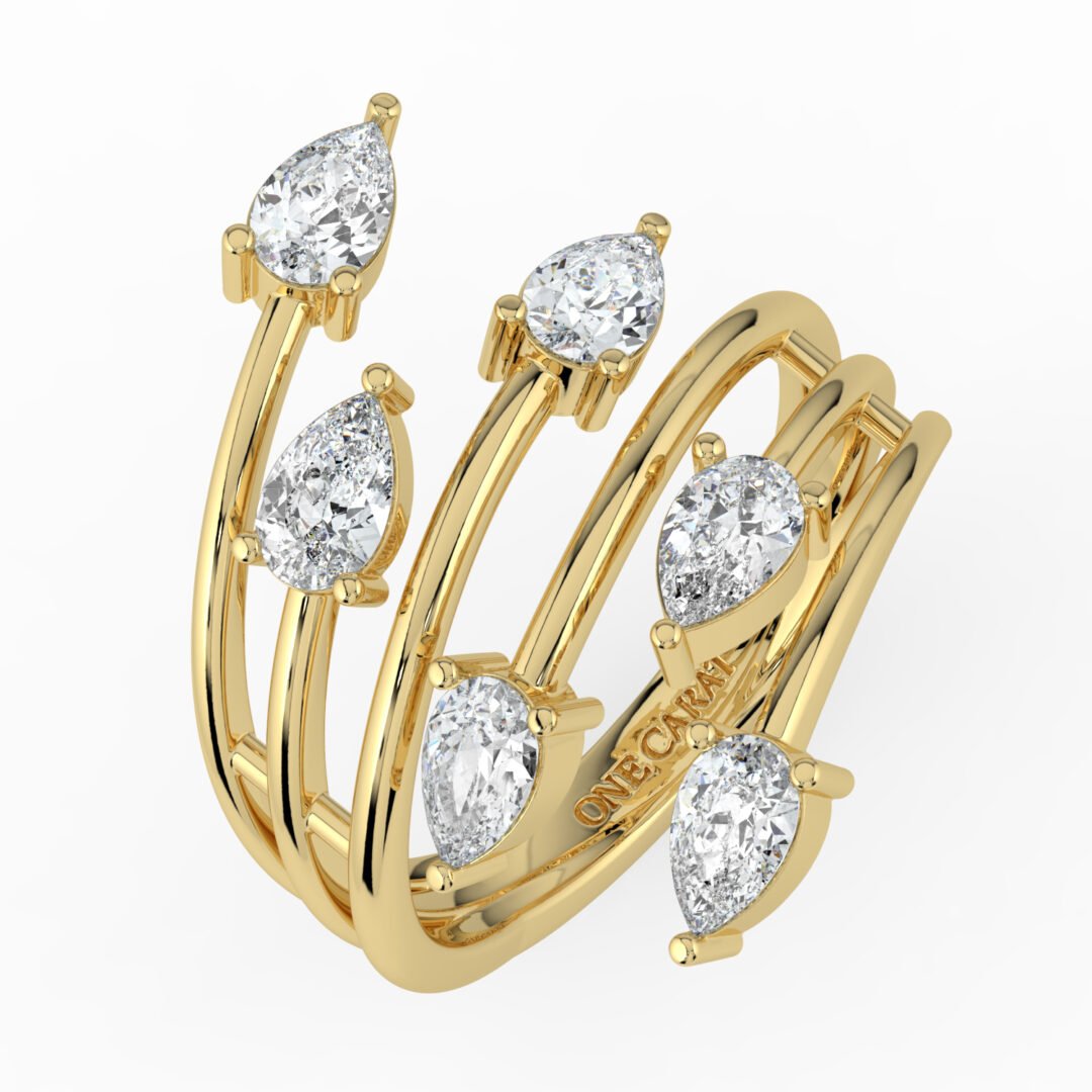 Crossfire Lab Grown Diamond Ring in 18k Gold - One Carat Jewelry