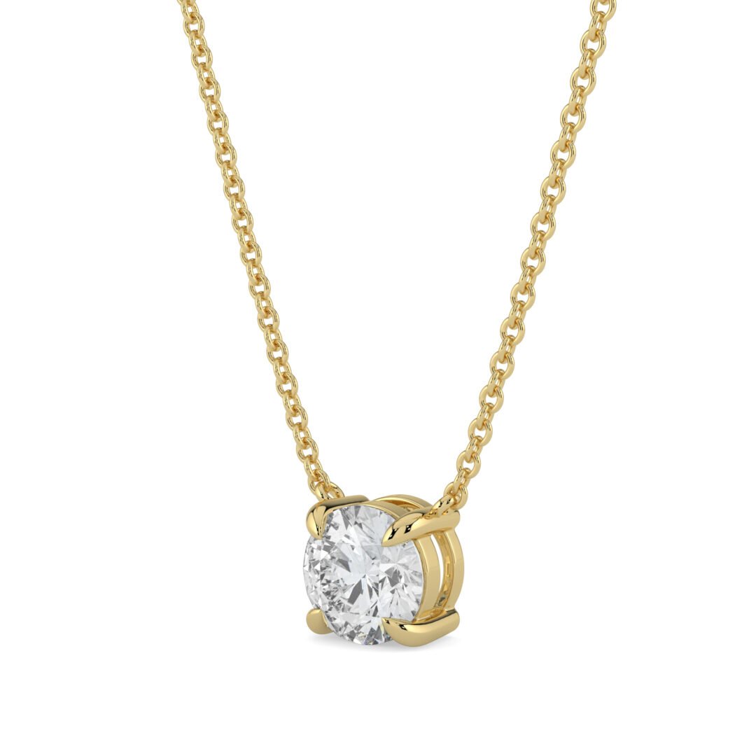 Infinite Glow Round Diamond Necklace in 18k Gold - One Carat Jewelry