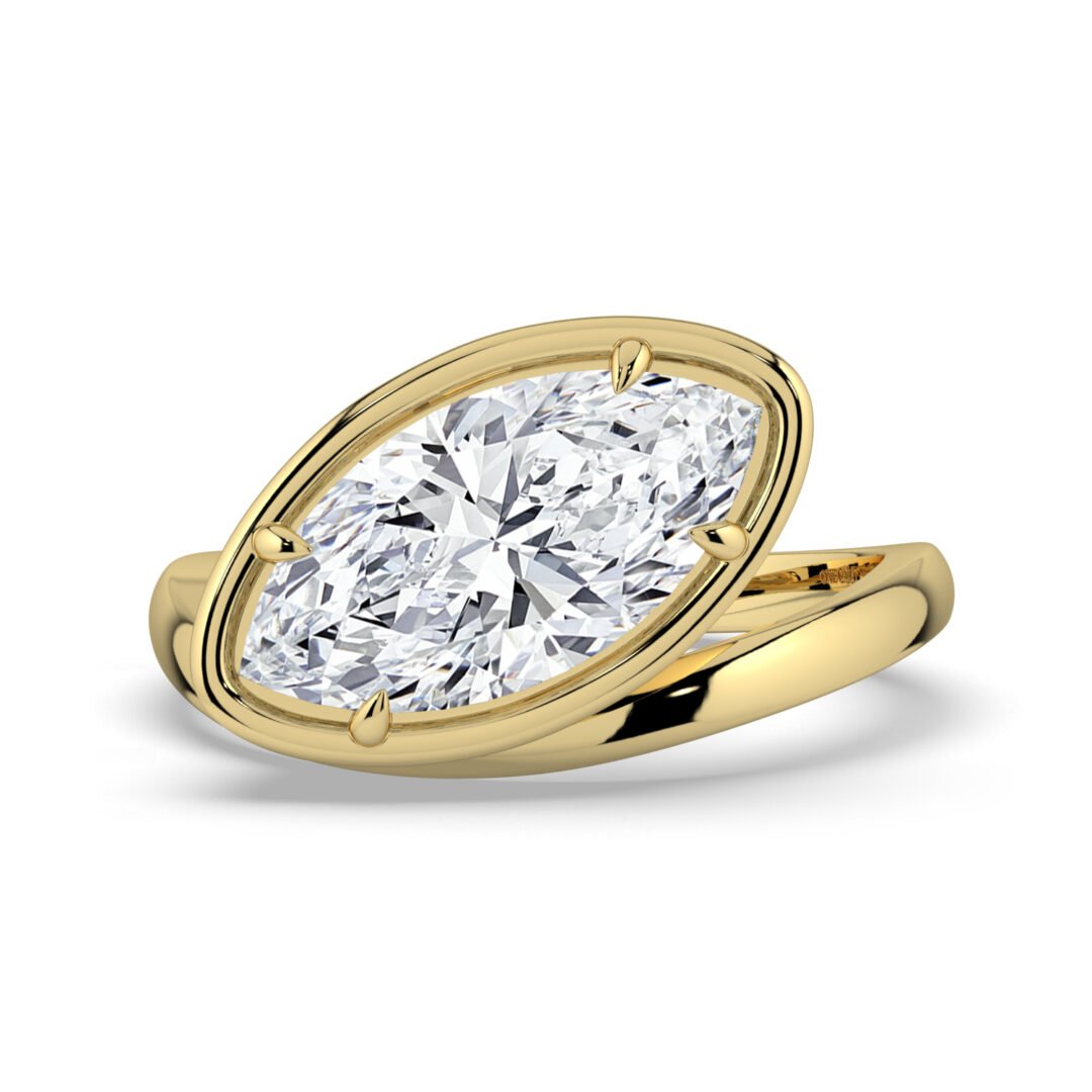 Marquise Enchantment Diamond Ring in 18K Gold - One Carat Jewelry