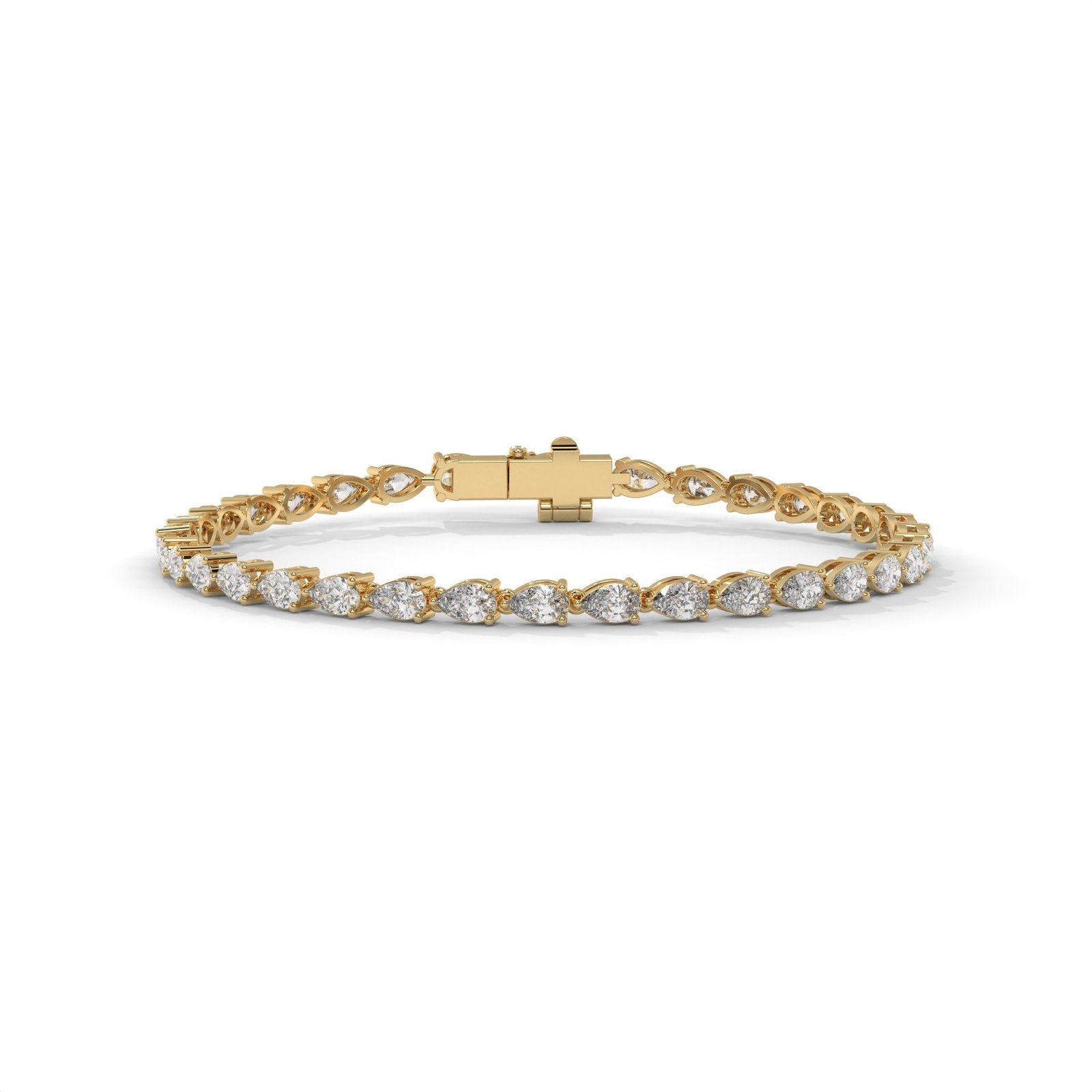 Pear Elegance 18k Gold Diamond Tennis Bracelet - One Carat Jewelry