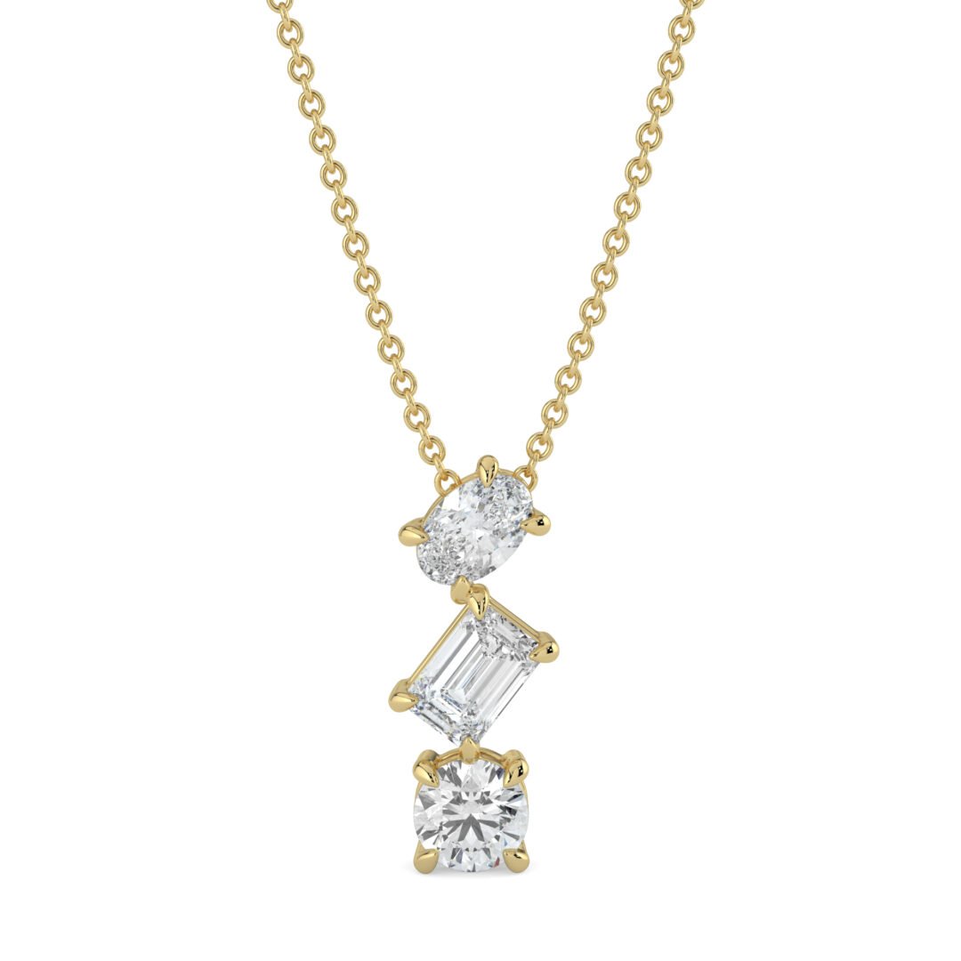 Trilogy Diamond Pendant Necklace - One Carat Jewelry