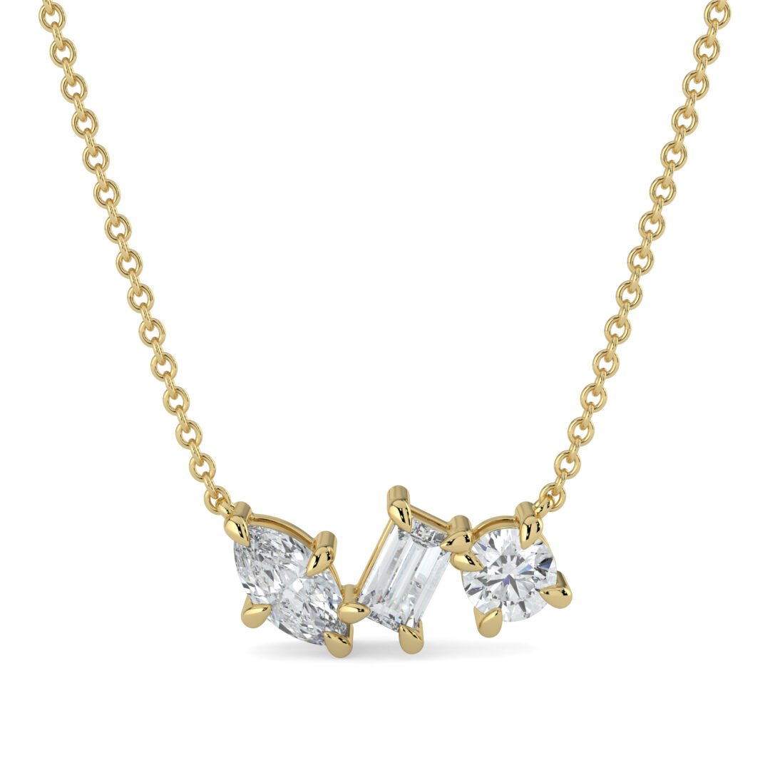 Trio Brilliance Diamond Necklace - One Carat Jewelry