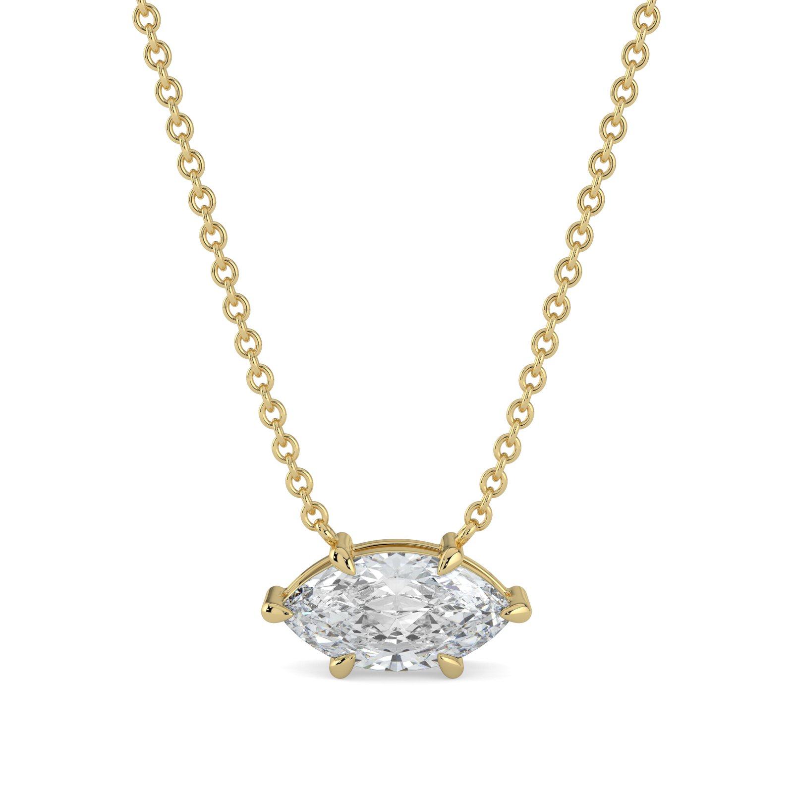 Marquise-Cut Diamond Necklace in 18k Gold