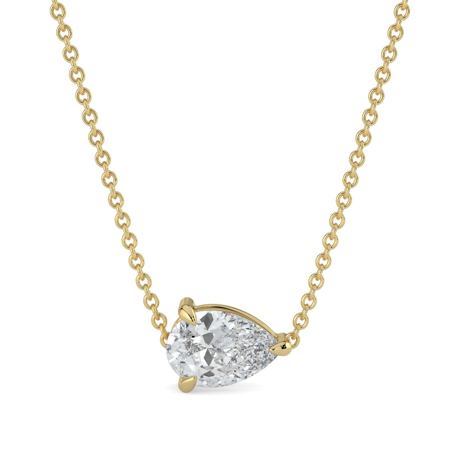 Raindrop Diamond Necklace in 18k Gold