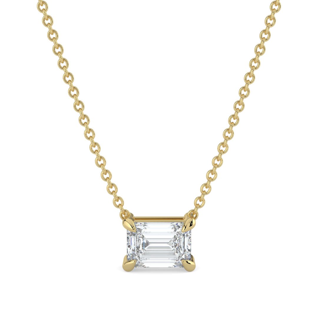 Radiant Elegance Emerald-Cut Diamond Necklace