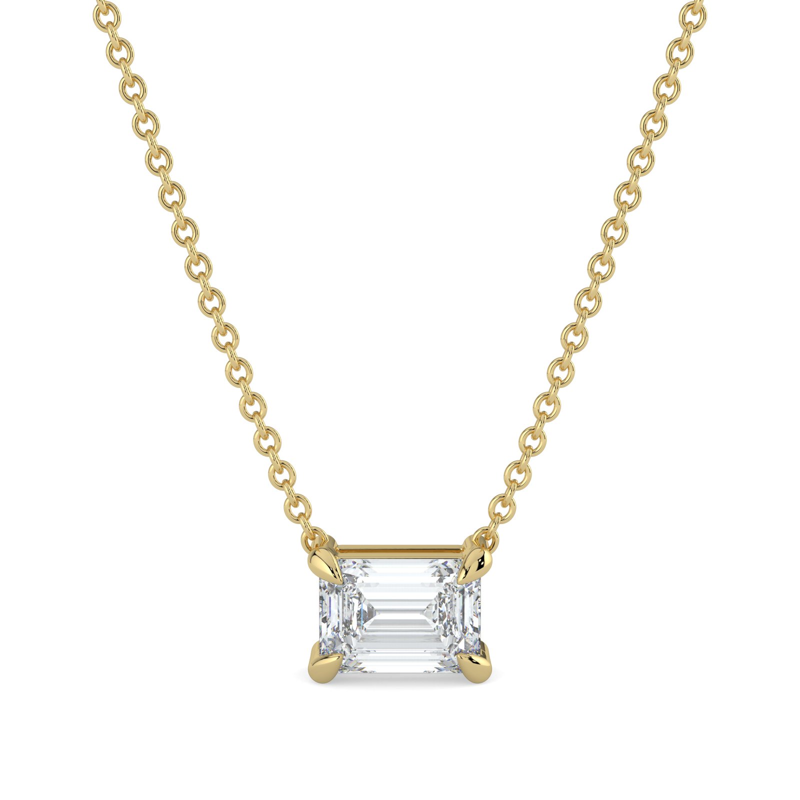 Radiant Elegance Emerald-Cut Diamond Necklace