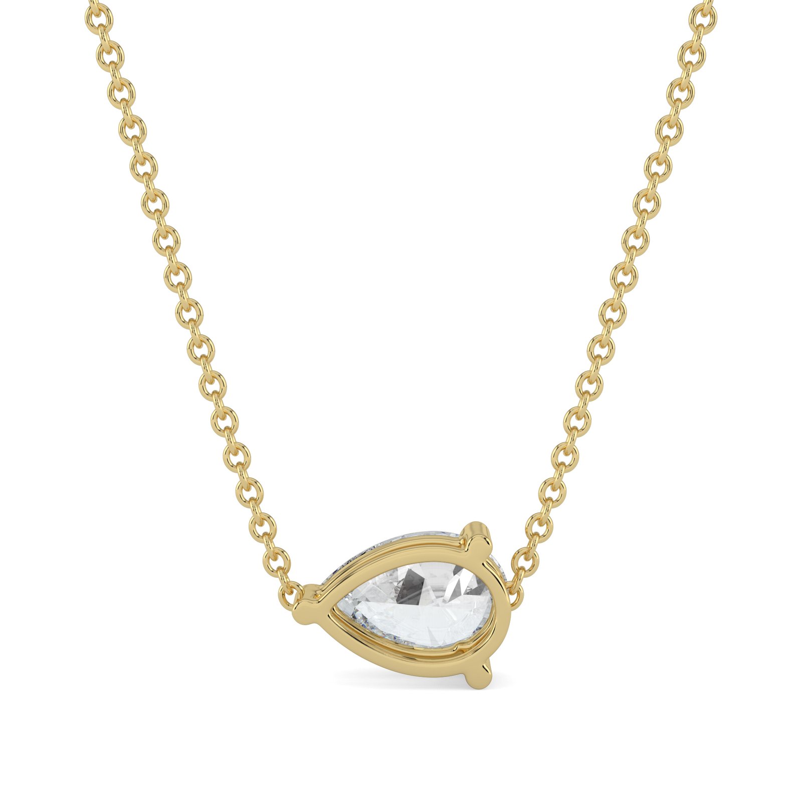 Raindrop Diamond Necklace in 18k Gold - Image 4
