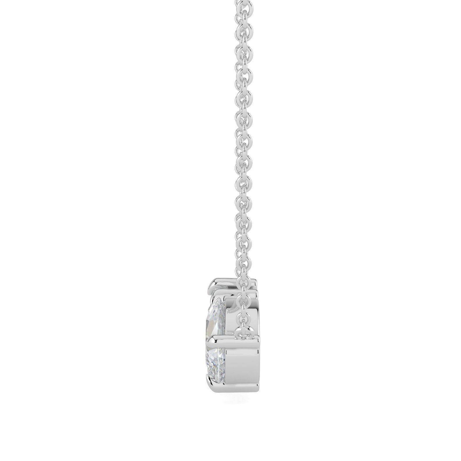 Emerald & Pear Duo Diamond Necklace - Image 3