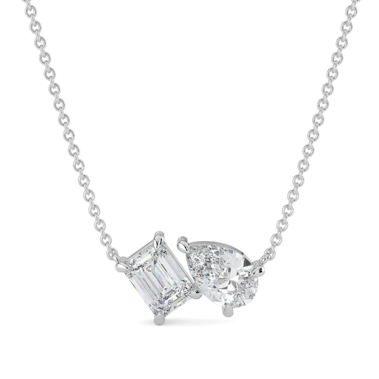 Emerald & Pear Duo Diamond Necklace