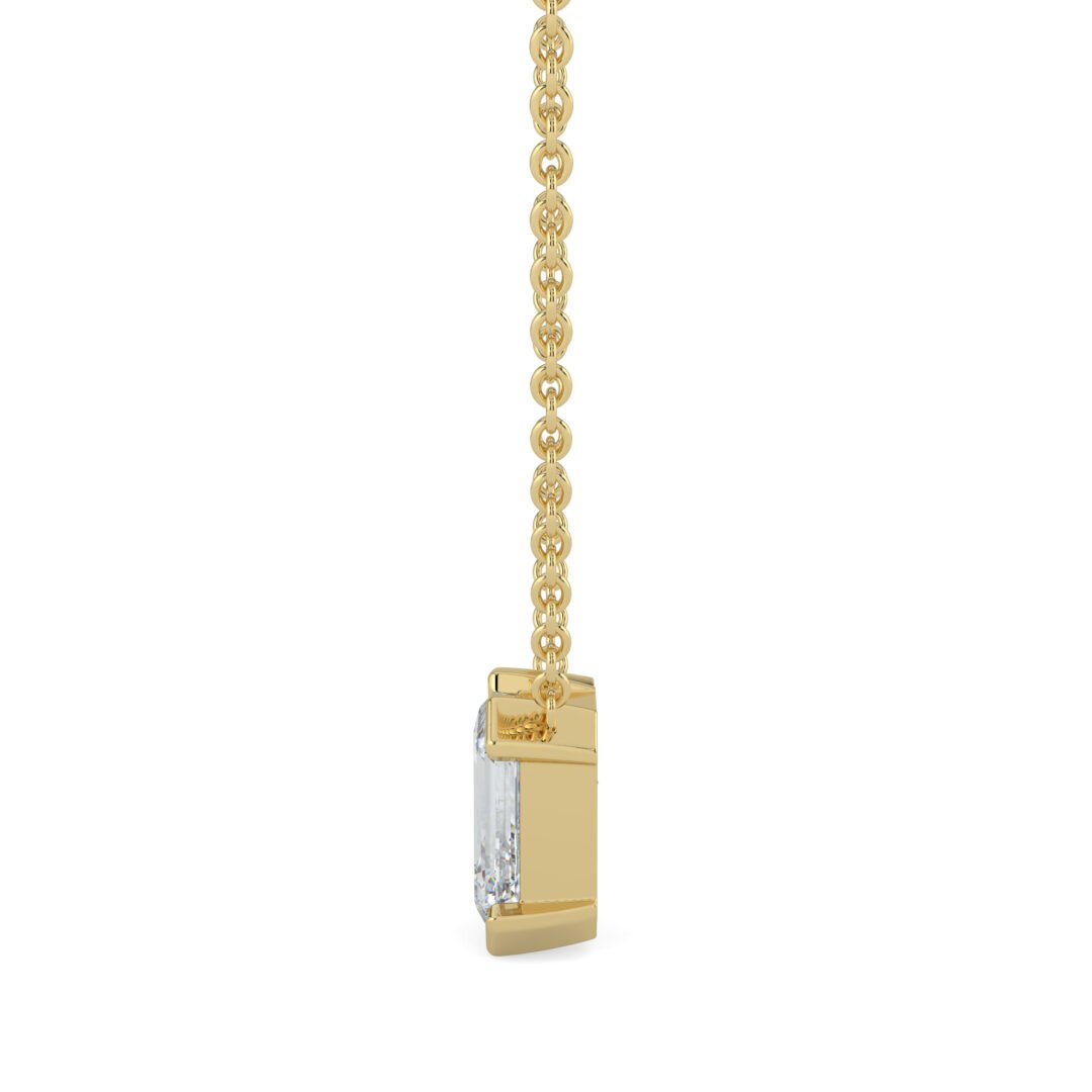 18K Gold Heart & Emerald-Cut Diamond Duo Pendant Necklace - One Carat Jewelry