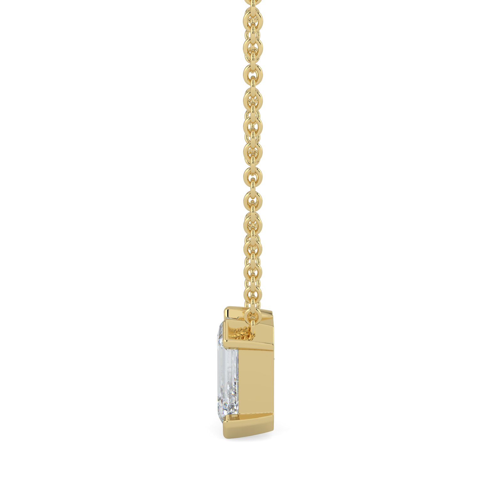 18K Gold Heart & Emerald-Cut Diamond Duo Pendant Necklace - One Carat Jewelry