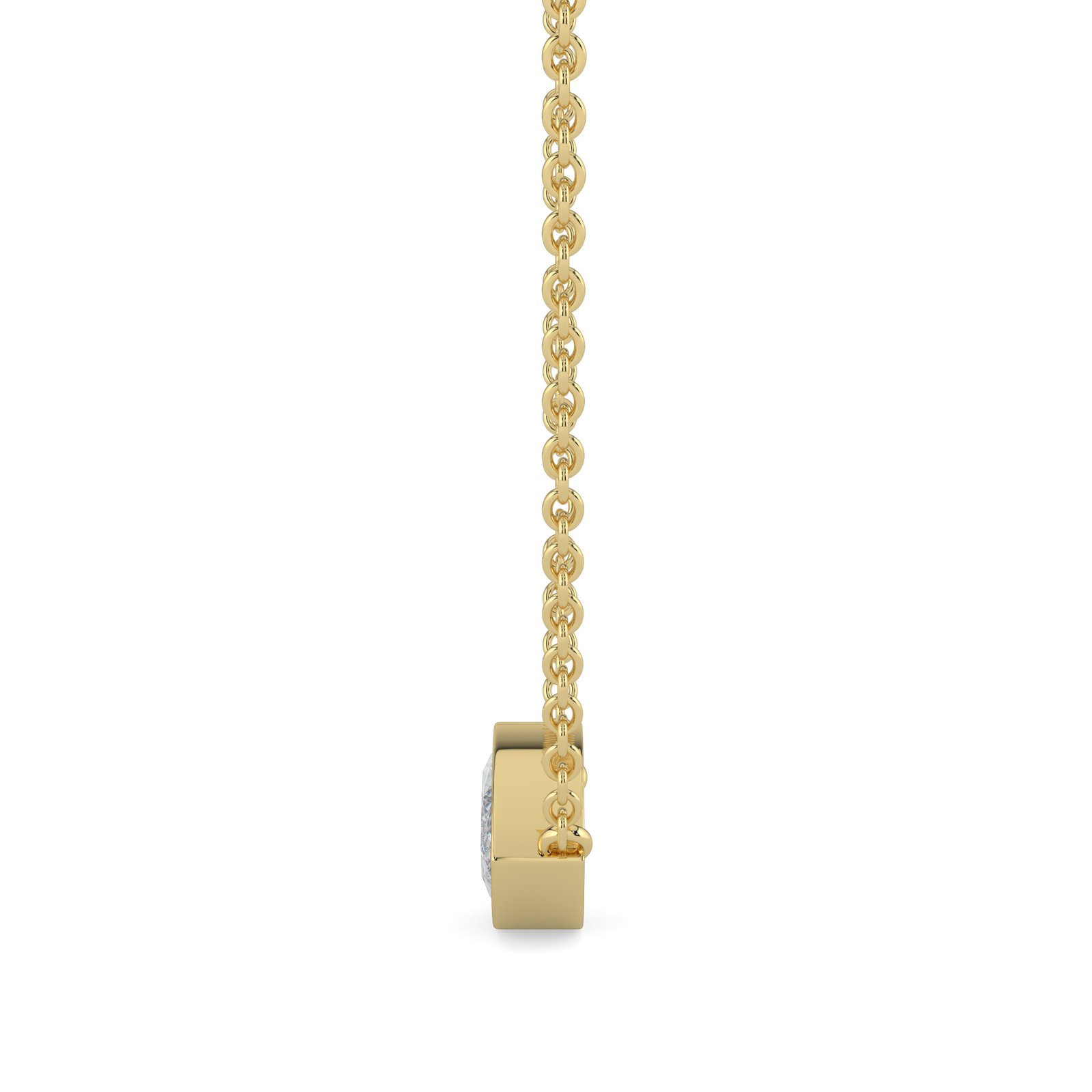 18K Gold Marquise-Cut Diamond Bezel Pendant Necklace - One Carat Jewelry