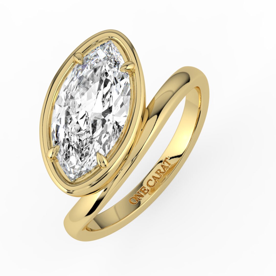 Marquise Enchantment Diamond Ring in 18K Gold - One Carat Jewelry