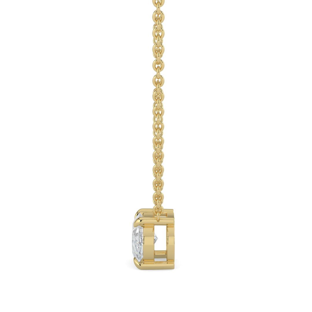 Radiant Oval Diamond Necklace in 18k Gold - One Carat Jewelry