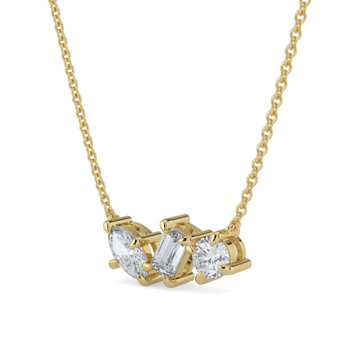 Trio Brilliance Diamond Necklace - One Carat Jewelry